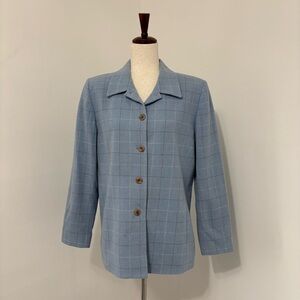 Vintage Pendleton Baby Blue 100% Virgin Wool Blazer  Size 14